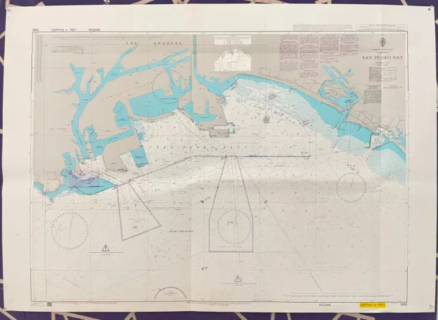 Admiralty 1082 US-West Coast California San Pedro Bay Wall Marine Map Poster