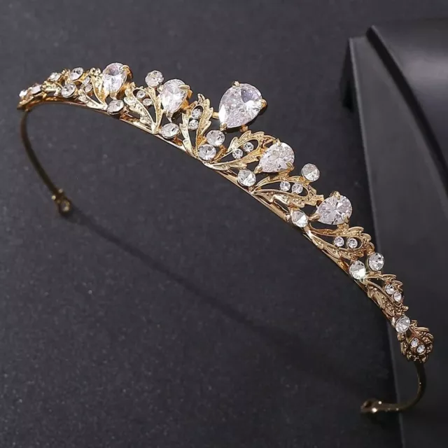 Women Hair Hoop Baroque Crystal Tiara Luxury Rhinestone Crown Bridal Crowns~