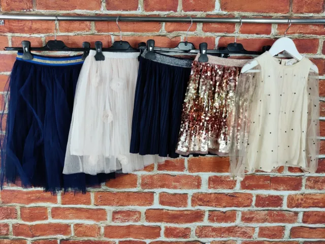 Girls Bundle Age 8-9 Years Next Zara M&S Skirt Top Blouse Party Sequin Set 134Cm