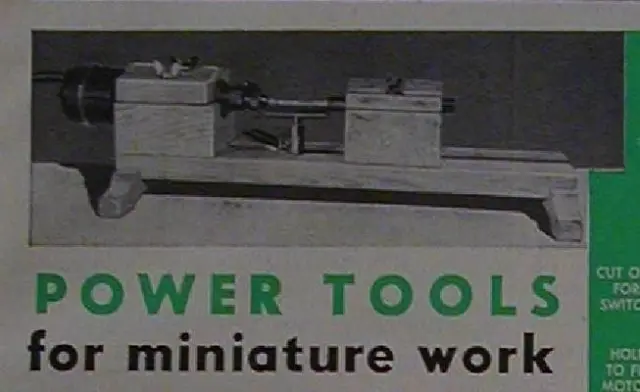 Wood Lathe Modelmakers 1949 HowTo build PLANS Dremel Attachment