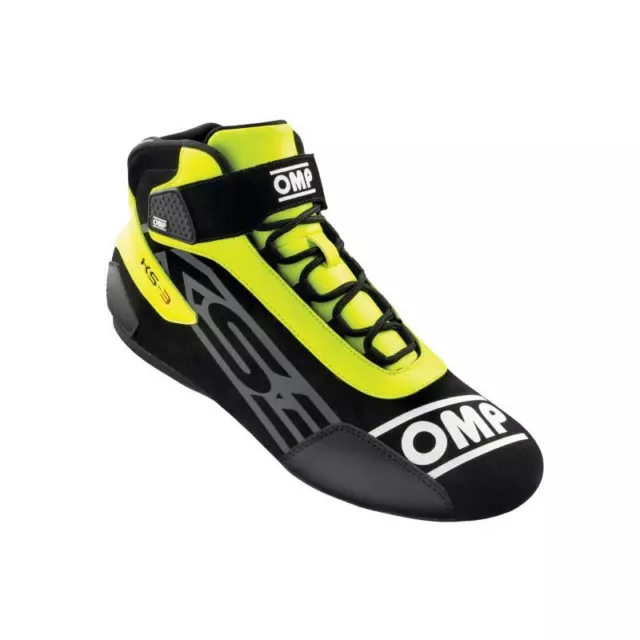 OMP Racing KS-3 Shoes My2021 Black/Yellow - Size 42