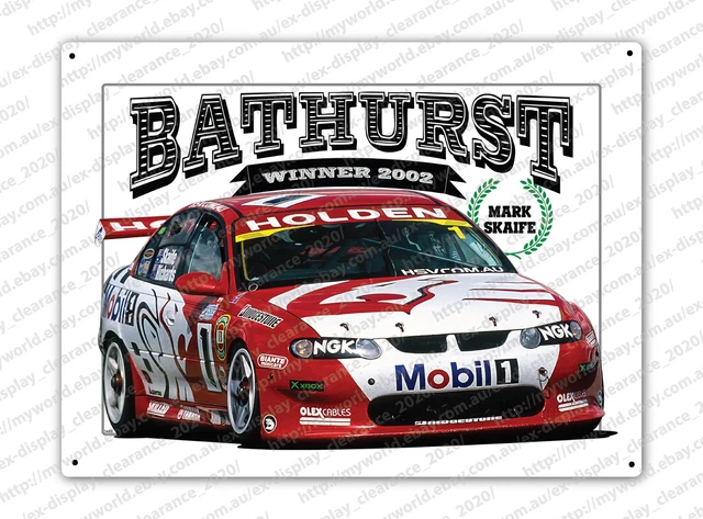 MINI TIN SIGN #1622 Suit 2002 Bathurst Winner Mark Skaife Vx 185Mm X ...