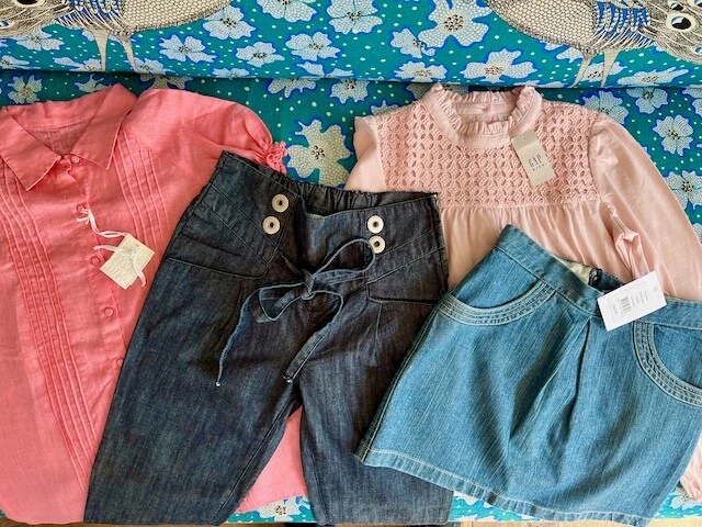 New LITTLE WHITE COMPANY, 120% LINEN, GAP, girls clothes bundle 9-11 years