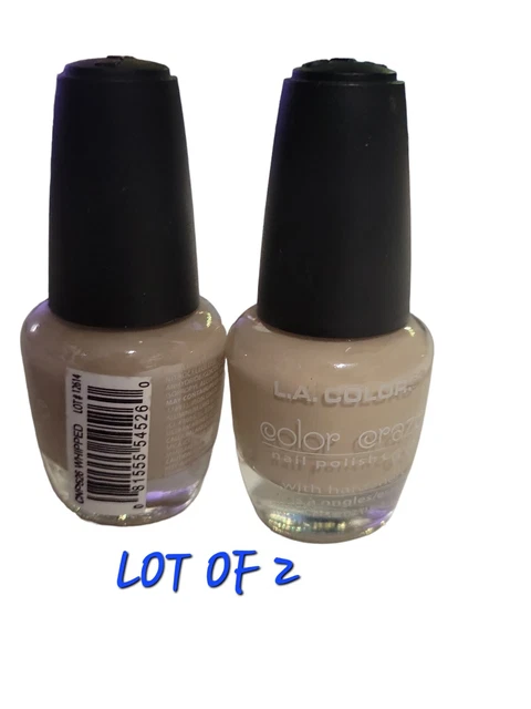 LOT OF 2 LA COLORS NAIL POLISH Beige ~CNP526 WHIPPED Nail Color w/ Hardeners