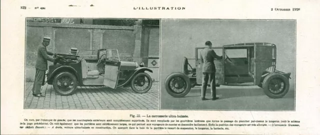 Publicité ancienne automobile la carrosserie ultra baissé 1926 issue de magazine