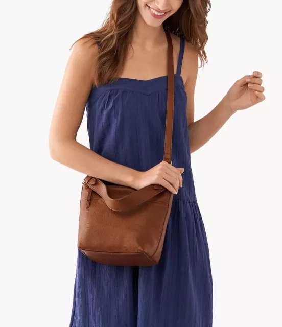 Fossil Julianna Hobo Shoulder Bag Brown Leather Crossbody Purse SHB3079210 NWT 3