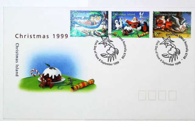 1999 FDC Christmas Island. Christmas. Crab postmark.