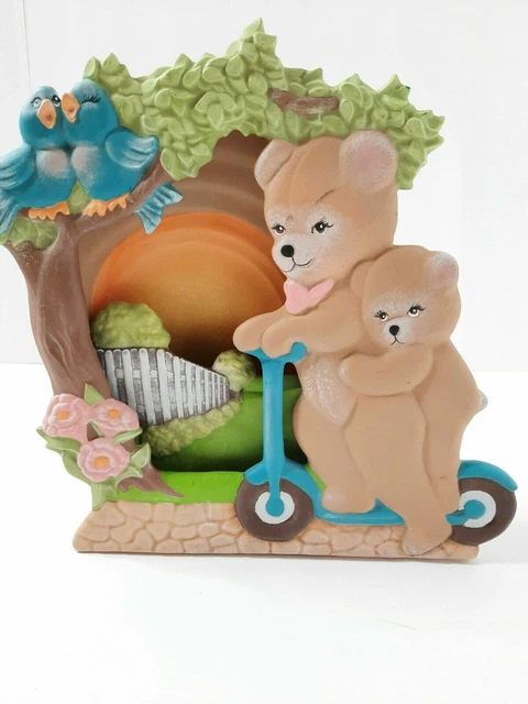 Tampa Bay Mold Company 1988 Bears Scooter Ride Children Night Light Ceramic Lamp