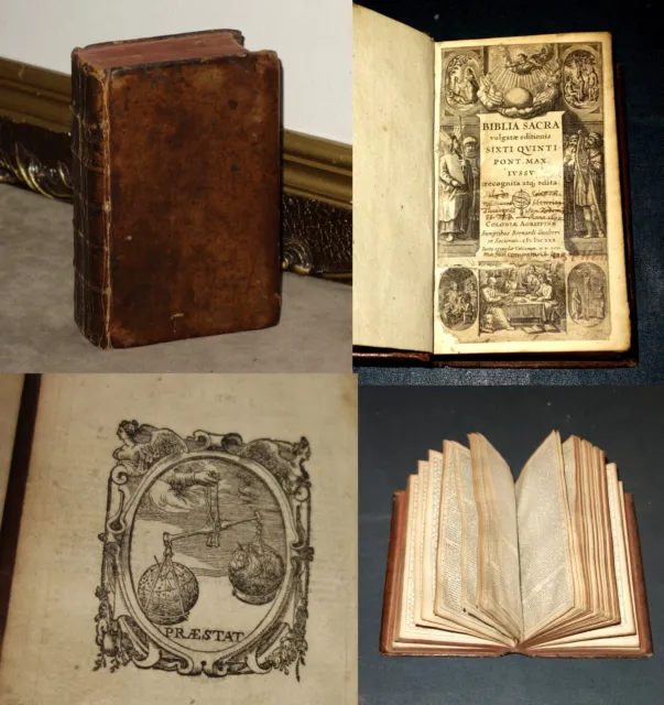Uralte Biblia Germanica Biblia Sacra Von 1592 Leder Inkunabel Codex Vatikan