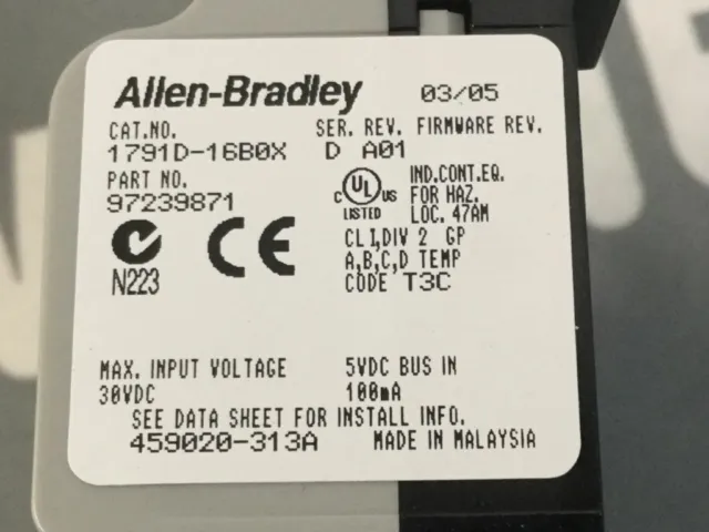 1791D16BOX  -  ALLEN-BRADLEY  -  1791D-16BOX   /   Module 16 entrées     NEW 3