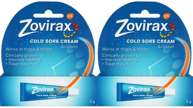 2 x Zovirax Cold Sore Treatment Cream Tube 2g exp 2025