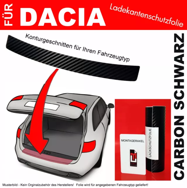 Lackschutzfolie Ladekante für Dacia Sandero 3 ab 2021 Carbon Schwarz