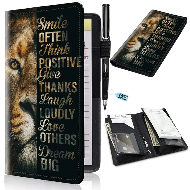 Server Books 2Nd Gen, 5X9 Waitress Book Server Wallet with Expandable/Zipper Poc