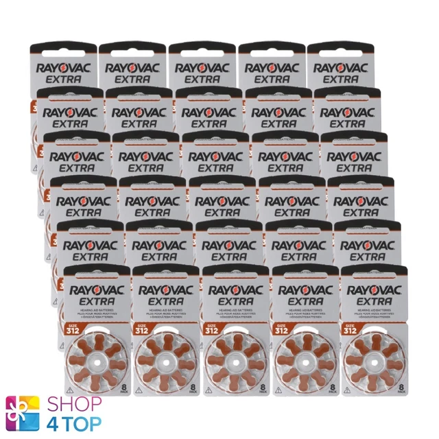 240 Rayovac Extra 312 Hearing Aid Batteries Battery PR41 1.45 Zinc 8BL