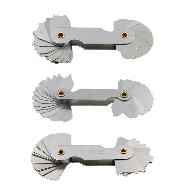 PORTABLE RADIUS- FILLET-GAUGE Set Metal Concave Convex Arc Measuring ...