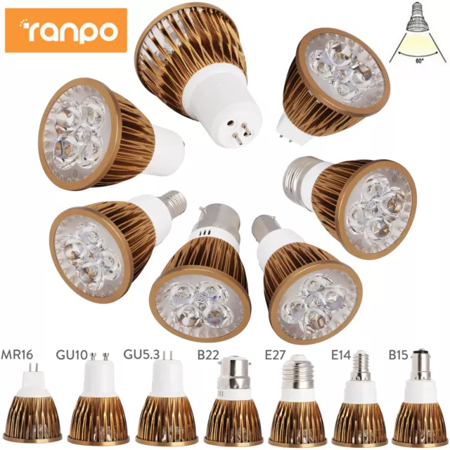 Dimmable LED Spotlight Bulbs GU10 MR16 E27 E14 GU5.3 B22 B15 AC 220V DC 12V Lamp