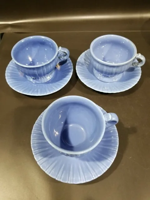 Vintage Stangl Colonial Blue Tea Cup and Saucer Set, American Art Pottery