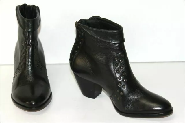 SAN MARINA Bottines Boots Cuir Clouté Noir Doublées Cuir T 36 TTBE 2