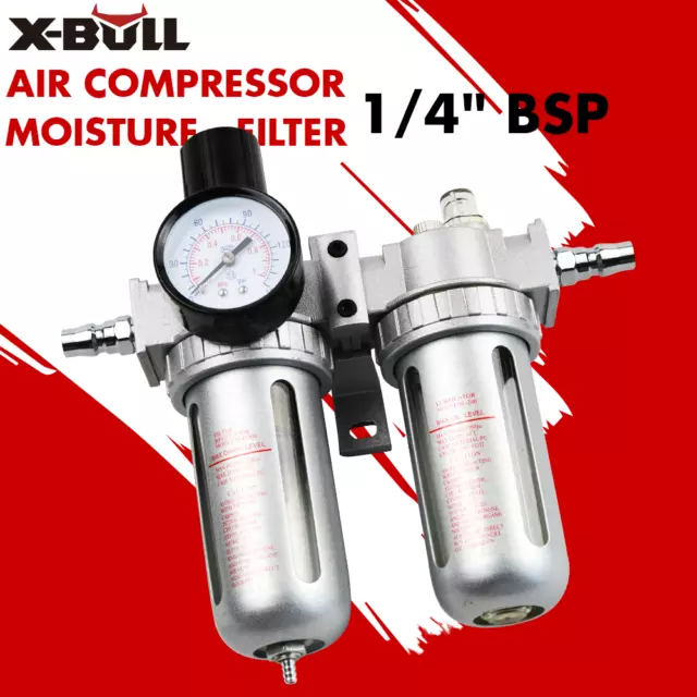 X-BULL Air Compressor Moisture Filter Water Trap Filter Regulator Mount Fitting