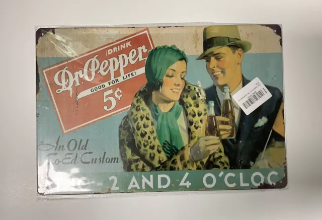 Dr. Pepper Vintage Style Tin Metal Bar Sign Poster Man Cave Collectible New 2