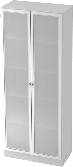 Aktenschrank mit Glastüren ULM  5 OH  B 800 x T 420 x H 2004 mm  lichtgrau