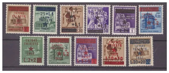 Yugoslav Occupation Trieste 1945 - Monuments Destroyed Series New MNH