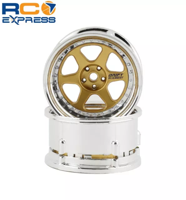 DS Racing Drift Element 6 Spoke Drift Wheels (Gold & Chrome w/Gold DSCDE218
