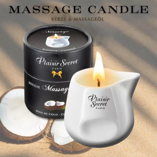 Massagekerze Erotik mit exotischem Kokos-Duft Erotik Massage-Öl Wellness 80ml