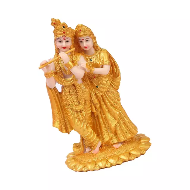 Statua indù Radha Krishna su statua di loto artigianale fatta a mano per