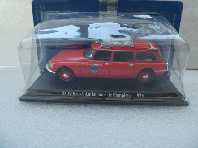 Uh Pour Presse Citroen Id 19 Break Ambulance Pompiers 1975 Neuf + Blister Ouvert