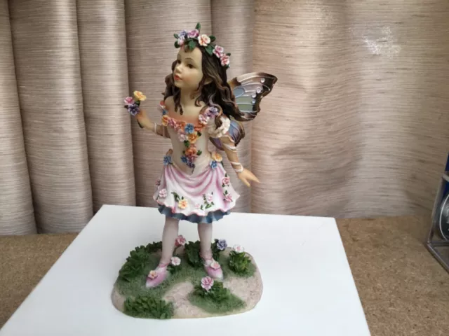 Christine Haworth figurine Spring Pansy Faerie    -  Fairy LTD ED