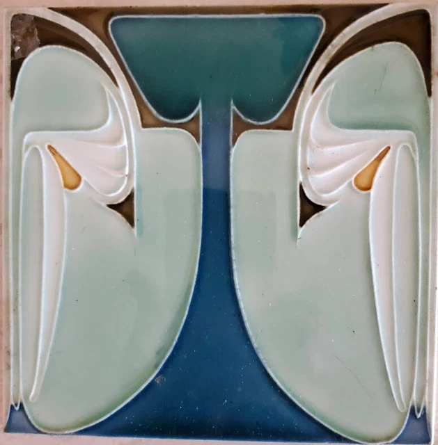 Art Nouveau Jugendstil Tile Fliese c 1910 Servais et Cie Werke Factory Ehrang