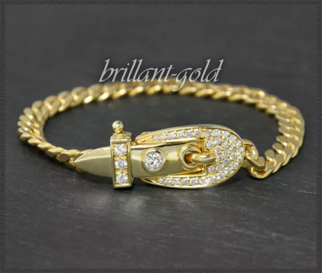 Diamant Armband mit 1,35ct Brillanten, massiv 25,3g 750 Gelbgold, Handarbeit