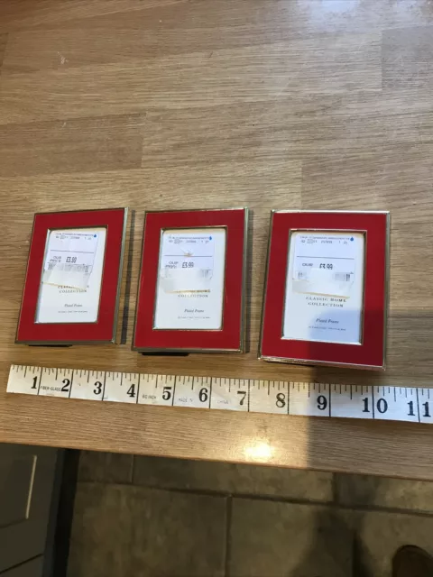 isaac jacobs photo frames x3 Christmas red plated for 2x3 “ photos from TKMaxx