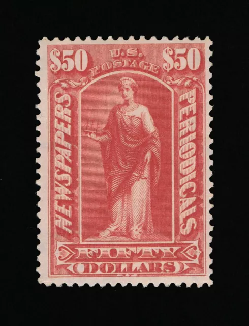 Affordable Genuine Scott #Pr124 Mint Og H 1897 Dull Rose $50 Newspaper #15999