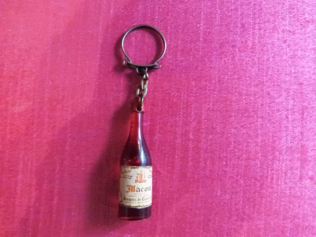 Ancien porte-clés bouteille de vin rouge " Mâcon- Jacques de Lucenay" -Années 60