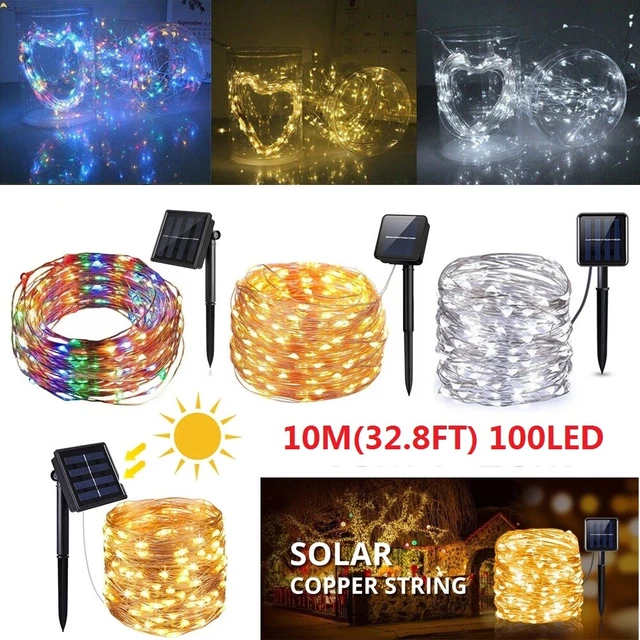 Solar LED String Lights Copper Wire Waterproof Outdoor Fairy LED Decor Garland