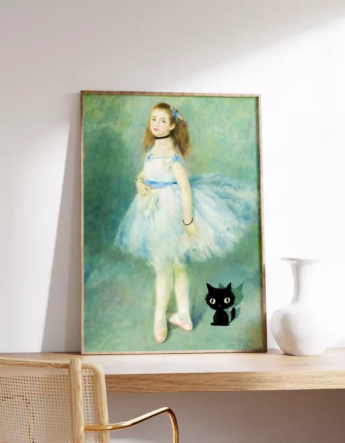 Funny Cat Print | Auguste Renoir - The Dancer (1874) | Antique Painting