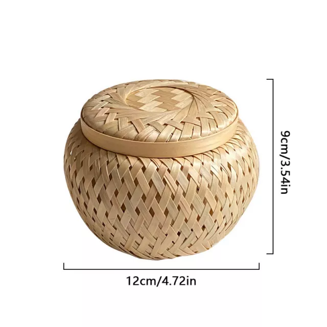 2023 Bamboo Storage Jars Kitchen Dry Food Nut Container Tea Egg Woven Basket 3