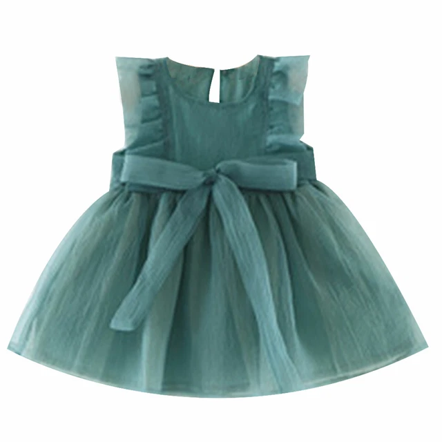 Baby Girls Cotton Dress Toddler Birthday Party Sleeveless Princess Tutu Clothes