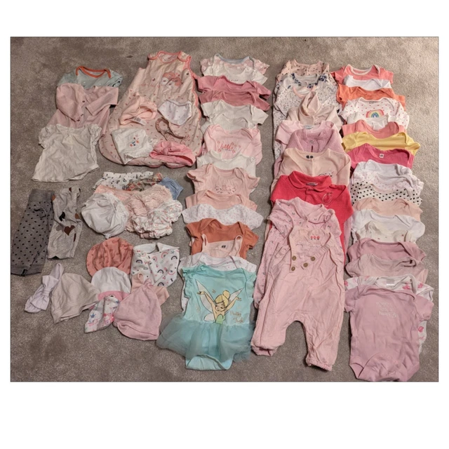 HUGE Baby Girl / Newborn / 0-3 / 3-6 / Clothes Bundle Grade B / 68 Items