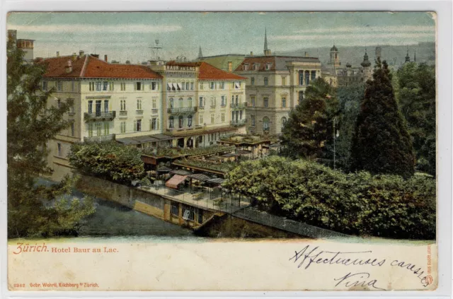 AK Zürich, Hotel Baur au Lac, um 1900