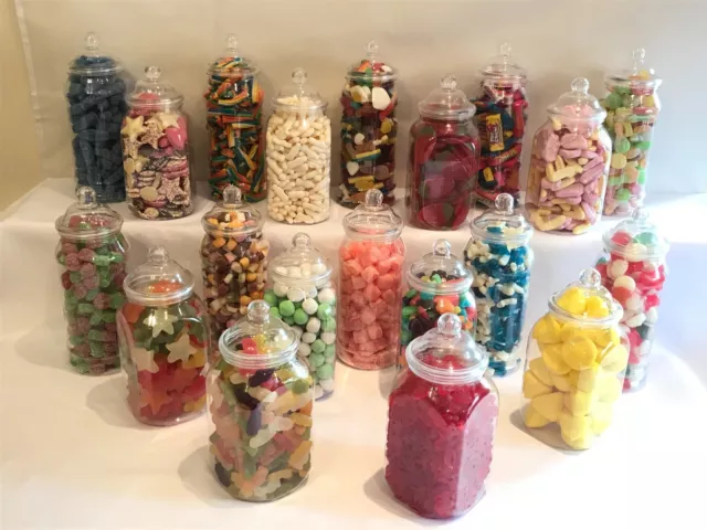 SLIGHT SECONDS Plastic Sweet Candy Jars Wedding Party Candy Buffet 10 to 100