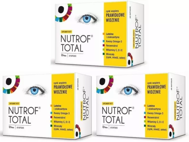 Nutrof Total 180 capsules vitamin D C E minerals Correct Vision 3 x 60 capsules