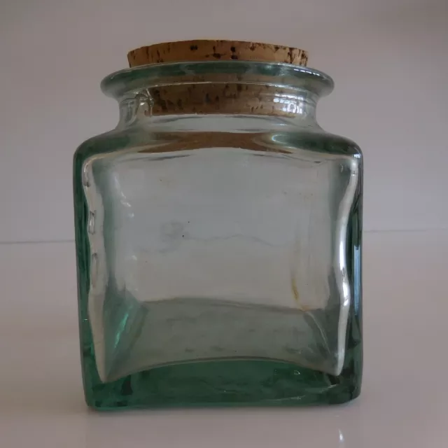 Pot en verre bouchon liège art-déco