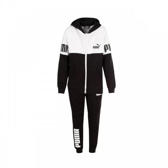 Puma Tuta Completa Bimba Bambina Ragazza Felpa Sportiva Ginnastica Cotone Zip In