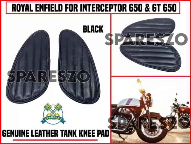 Royal Enfield "ALMOHADILLA DEPÓSITO DE CUERO, NEGRO Para Interceptor 650 y...