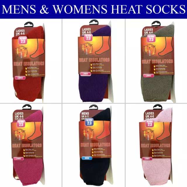 Mens Womens Thermal Socks Warm Heat Insulator 2.3 Tog Cushioned Extra Thick Pair