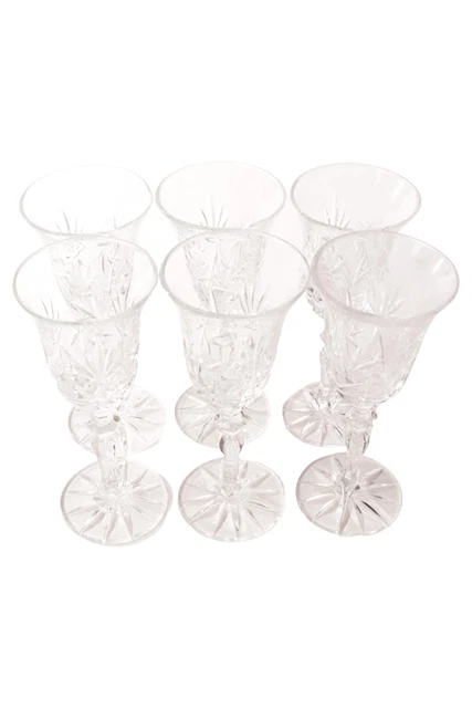Vaso de vino decoración de corte transparente Ø 7 cm