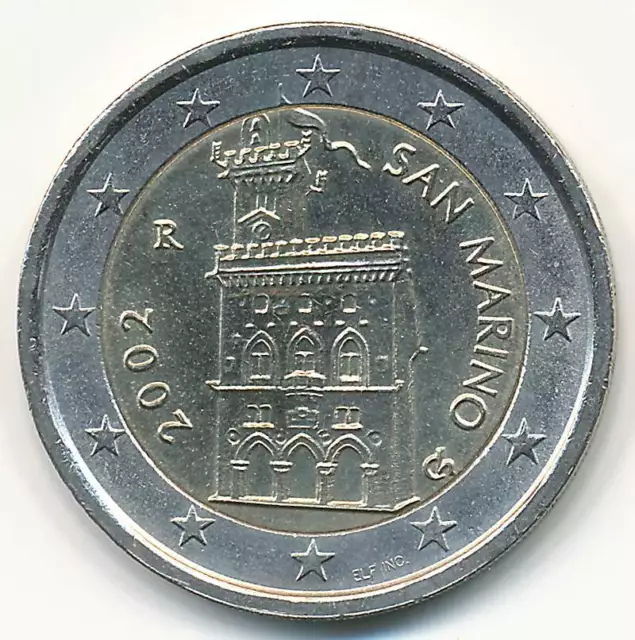 2 Euro Kursmünze San Marino 2002 - der erste Jahrgang - selten